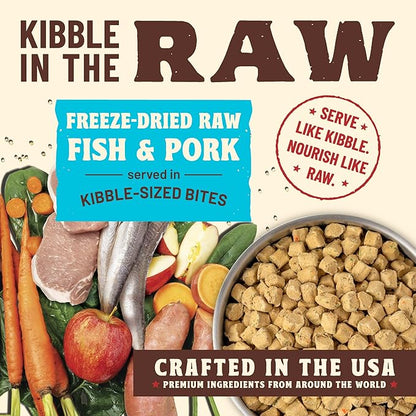 Primal Kibble in The Raw, Freeze Dried Dog Food, Fish & Pork, Scoop & Serve, Made with Raw Protein, Whole Ingredient Nutrition, Crafted in The USA, Dry Dog Food 1.5 lb Bag