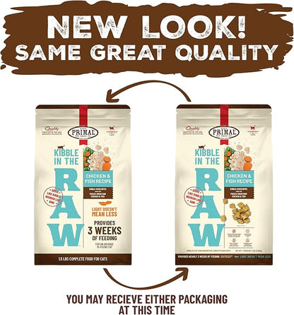Primal Kibble in The Raw, Freeze Dried Cat Food, Chicken & Fish, Scoop & Serve, Made with Raw Protein, Whole Ingredient Nutrition, Crafted in The USA, Dry Cat Food, 24 Ounce (1.5 lb) Bag