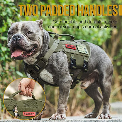 OneTigris Tactical Dog Harness for Small Dogs, Mesh Design Service Dog Vest Breathable Military Dogs Molle Vests with Handles, Harness for Walking Hiking Training