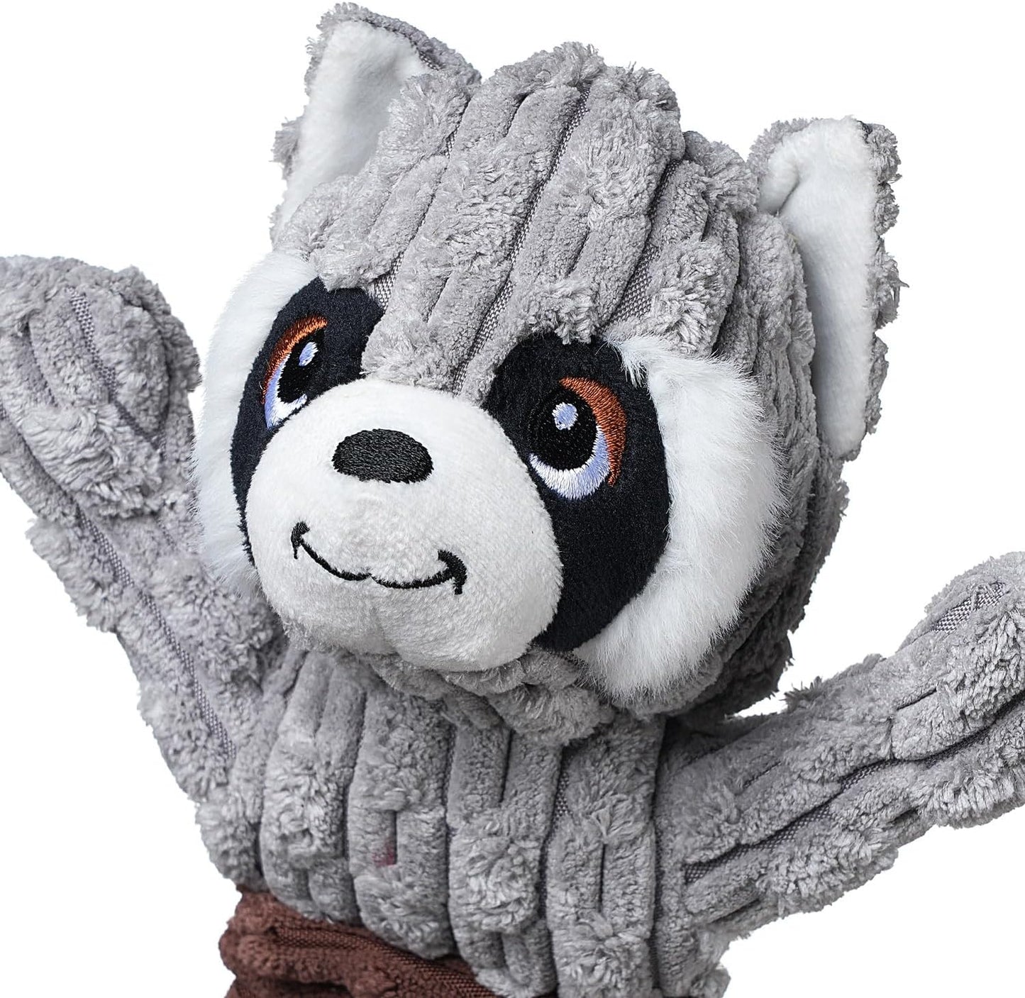 Tug of War Dog Toy, Durable Large Breed Dog Toy, Though Stuffed Dog Squeaky Toy with Crinkle Paper for Small, Middle and Big Dogs(Raccoon)