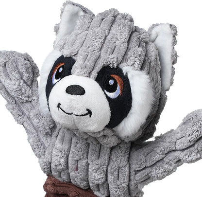 Tug of War Dog Toy, Durable Large Breed Dog Toy, Though Stuffed Dog Squeaky Toy with Crinkle Paper for Small, Middle and Big Dogs(Raccoon)