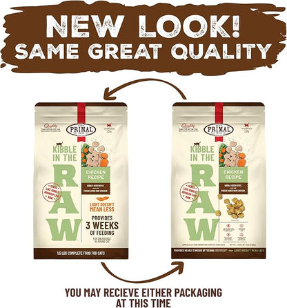 Primal Kibble in The Raw, Freeze Dried Cat Food, Chicken, Scoop & Serve, Made with Raw Protein, Whole Ingredient Nutrition, Crafted in The USA, Dry Cat Food, 24 Ounce (1.5 lb) Bag