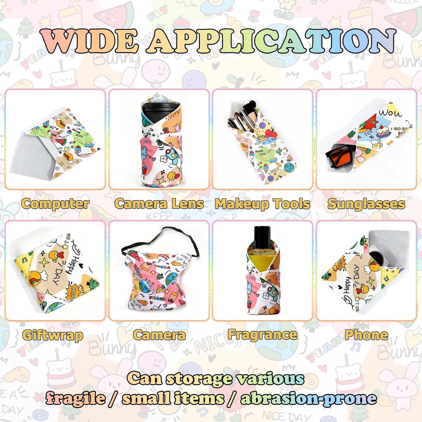 27.6" Cat Grooming Wrap for Nail Clipping Cat Swaddle Wrap (Within 15lbs) for Cutting Nails Cloth for Pet Cleaning Multifunctional Pet Tool|Utility Storage Bag|Self-Adhesive Travel Blanket