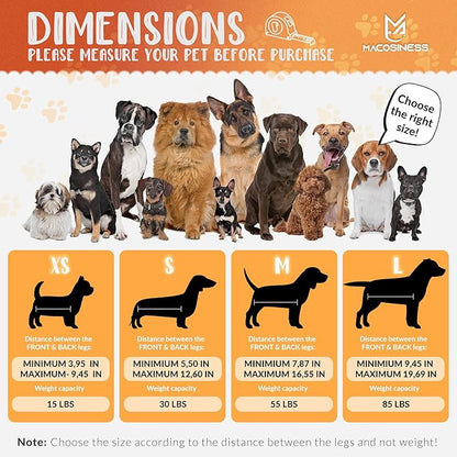 Pet Grooming Hammock for Nail Trimming - Complete Groomers Helper Set for Pet - Dog Grooming Hammock with Hook - Cat Nail Clipper - Dog Hammock for Nail Clipping (L, Orange with black paws)