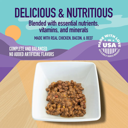 A Strong Heart Wet Dog Food, Bacon Cheeseburger Flavor in Gravy - 5.5 oz Cans (Pack of 24), Made in The USA with Real Beef