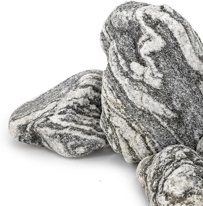 Aquarium Rocks Silver Seiryu Rock 5lb Natural Stone for Fish Tanks, Terrariums, Bonsai, Garden Decoration, Micro Landscapes & Reptile Terrariums(2-5inch 4-5Pcs)