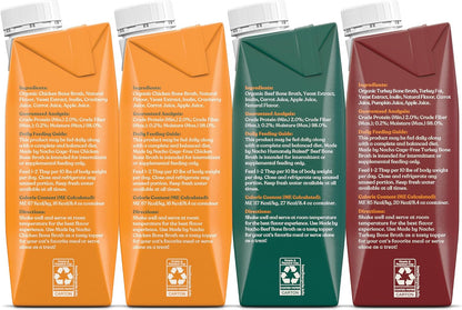 Made by Nacho Bone Broth Cat Food Topper for Hydration and Picky Eaters - Add Protein and Flavor to Your Dry Cat Food – 11 oz. (Pack of 4), Variety Pack