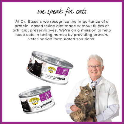 Dr. Elsey's cleanprotein Original Rabbit & Turkey Recipe Wet Cat Food, 2.75oz Cans, (Pack of 24)