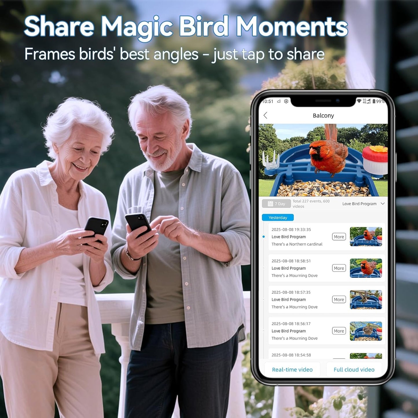 Bird Feeder with Camera Solar Powered,2.5K HD Video Bird House Live View,Smart AI Bird Species Identification for Outside Garden,Birds Bath,Ideal Gift for Birds Lover,Hummingbird (Blue)