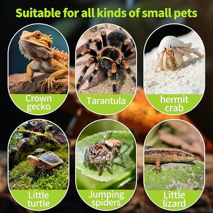 14 PCS Crested Gecko Food Dish, Reusable Small Reptile Feeding Cups, Gecko Food & Water Bowl 7 Colors