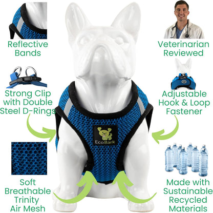 EcoBark Step in Dog Harness Reflective Soft Ultra Padded Mesh Dog Harnesses for XXS, XS, Small, and Medium Dogs Eco-Friendly Comfort Secure Halter No Pull Adjustable Pet Vest