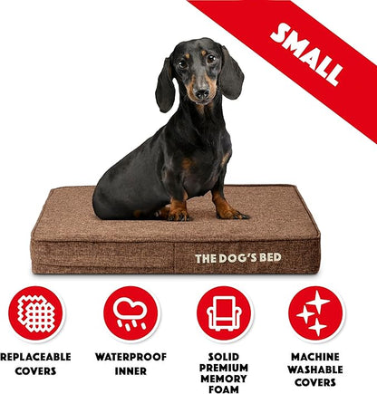 The Dog’s Bed Orthopedic Dog Bed Brown Linen Small