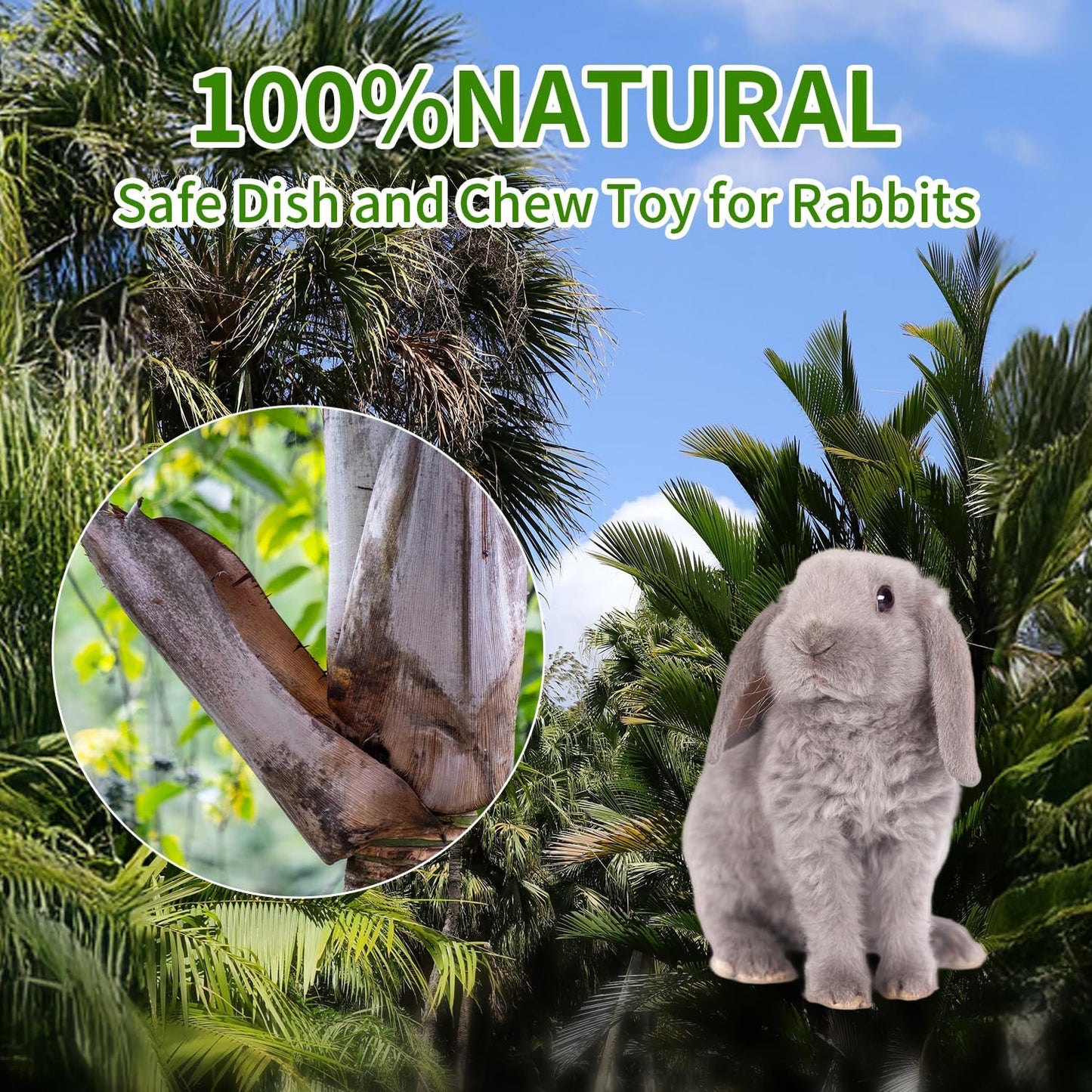 25 Pcs Disposable Palm Leaf Bowls 4 inch Bowl for Rabbits, Compostable Like Bamboo Bowls Disposable Bowl Bunny Chew Toys Chewable Dish for Rabbits,Bunnies,Hamsters,Parrot