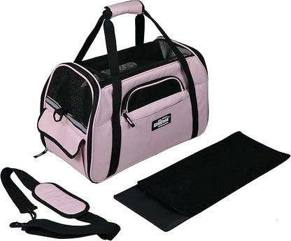 EliteField Soft Sided Pet Carrier (3 Year Warranty, Airline Approved), Multiple Sizes and Colors Available (Large: 19" L x 10" W x 13" H, Pink)