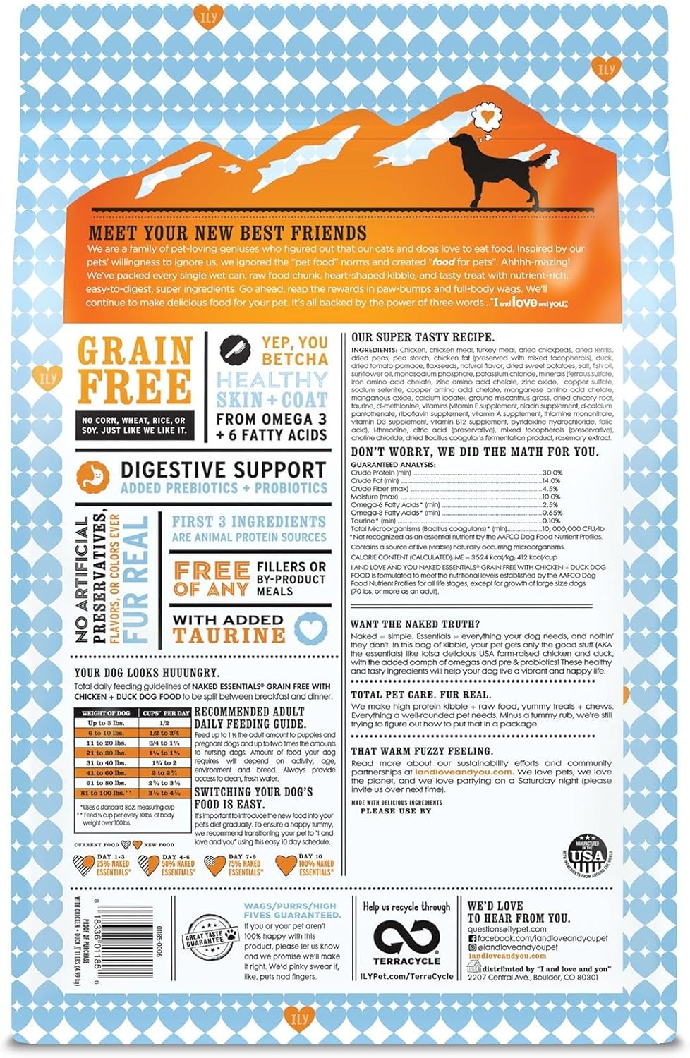 I and love and you Naked Essentials Dry Dog Food - Chicken + Duck - High Protein, Real Meat, No Fillers, Prebiotics + Probiotics, 11lb Bag