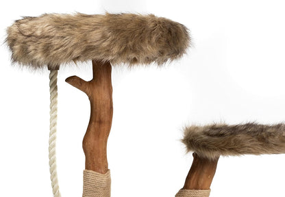 Mau Lifestyle Modern Cat Tree Tower - Natural-Branch Cat Condo & Luxury Wood Cat Scratching Tree - Luxury Cat Gifts by Mau Lifestyle