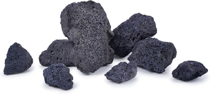 LANDEN Black Lava Stones (16lbs,3~10inch,11pcs) for Aquascaping Terrariums, Paludarium, Vivariums, Reptile and Amphibian Enclosures