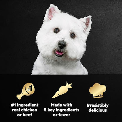 Cesar Simply Crafted Adult Wet Dog Food Meal Topper, Chicken, Carrots, Potatoes & Peas and Beef, Chicken, Purple Potatoes, Green Beans & Red Rice Variety Pack, 1.3oz. (8 Count, Pack of 2)