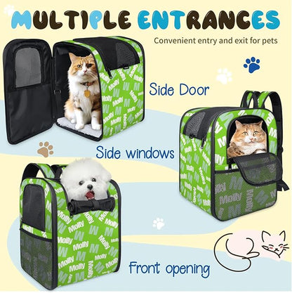 Cat Backpack Carrier-Customizable, Breathable Pet Carrier Backpack for Outdoor Travel/Vet Visits/Daily Use, Adjustable & Secure Design for Small Dogs and Cats Style4