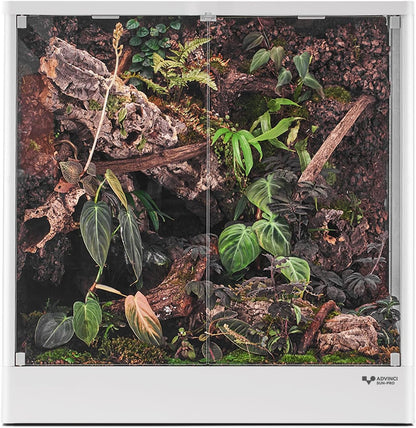Reptile Glass Terrarium 24"x18"x24" 45 Gallon Knock-Down Dual-Locking Security Mesh Ventilation Durable Aluminum Frame Modern Design
