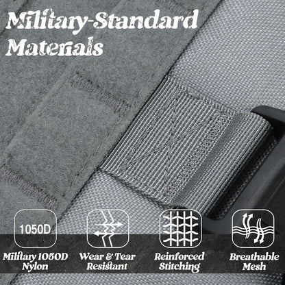 rabbitgoo Tactical Dog Harness for Large, Heavy Duty Pet Harness with Handle, No-Pull Service Vest Large Breed, Adjustable Military Dog Vest for Training Hunting Walking, Grey, XL