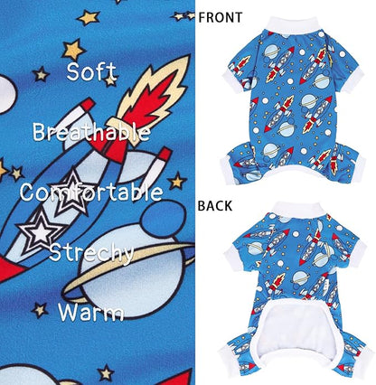 XPUDAC Dog Pajamas Clothes for Large Dogs Boy Girl, Doggie Pjs Puppy Onesies Outfits Pet Clothes for Dog Cat Christmas Pajamas, 4 Styles(Universe, XXX-Large)