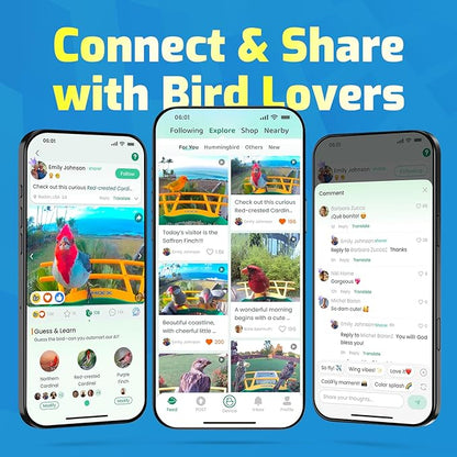 Smart Bird Feeder with Camera, Solar Powered, Free AI Identify Auto Video Capture & 2K HD Video Bird Feeders for Outdoors with SD Card, Gift for Birdlover