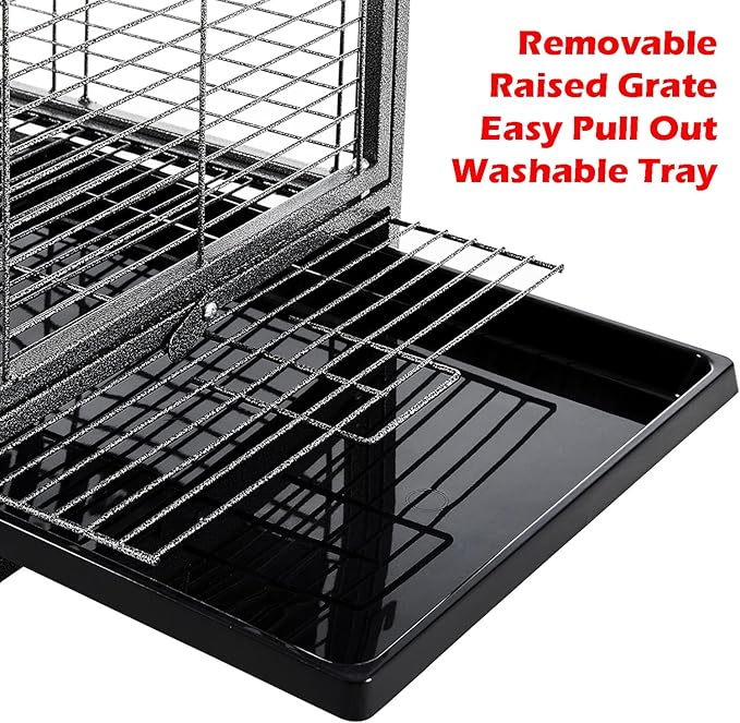 Deluxe Portable Wrought Iron Bird Travel Parrot Vet Carrier Cage Prevent Beaks Out Pet Products for Parrots Conures Cockatiel Amazon African Grey Prevent Beaks Out Include Cage Cover