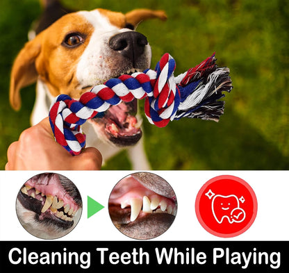 LosFong Large Dog Chew Toys for Aggressive Chewers, Indestructible Dog Rope Toys for Large Breeds, Heavy Duty 100% Cotton Dental Teeth Cleaning Tug of War Toy