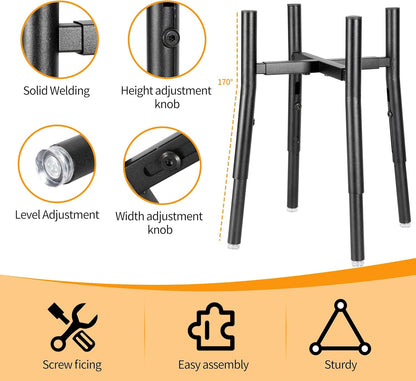 Dog Bowl Stand,Adjustable Tall Dog Food and Water Bowl Stand 8-12" Width 4 Heights,Durable Metal Elevated Dogs Bowl Holder for Medium and Large Dogs (Adjustable Wide 8-12" Heights 16")