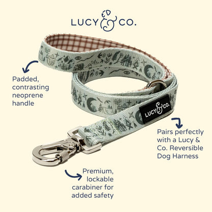 Lucy & Co. 5 Foot Designer Dog Leash for Small, Medium or Big Dogs or Puppies Puppy – Pet Accessories & Supplies- Small-Green Outdoor Plaid