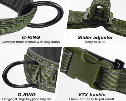 Green No Pull Dog Harness for Small Medium Large Sized Dog, Reflective Escape Proof Adjustable Dog Harnesses with 2 Patch, M