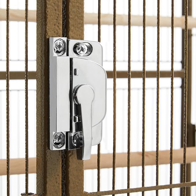 Yaheetech Wrought Iron Standing Large Parrot Parakeet Flight Bird Cage with Stand for Small Parrot Cockatiel Sun Parakeet Green Cheek Conure Lovebird Budgie Finch Canary, Palmer Green