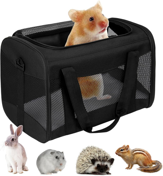 Cat Carrying Case - Pet Carrier Airline Approved, Protable and Breathable Pet Travel Carrier Removable Fleece Pad, Collapsible Cat Carrier Dog Carrier for Medium Cats Small Cats Dogs (Small, Black)