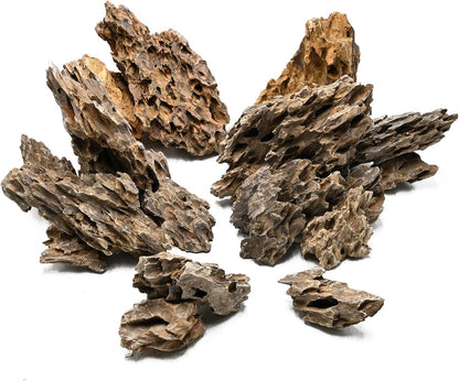 Unocho Aquarium Rocks Natural Dragon Stone Seiryu Rocks 20lb Fish Tank Rocks for Aquariums Landscaping Model Tank Decoration Paludarium Amphibian Enclosures(2-8 inches)