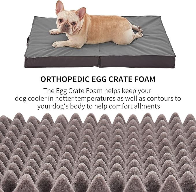 Outdoor Beds for Large Dogs, Waterproof with Washable Cover, Foldable Cooling & Orthopedic: 35in All Weather