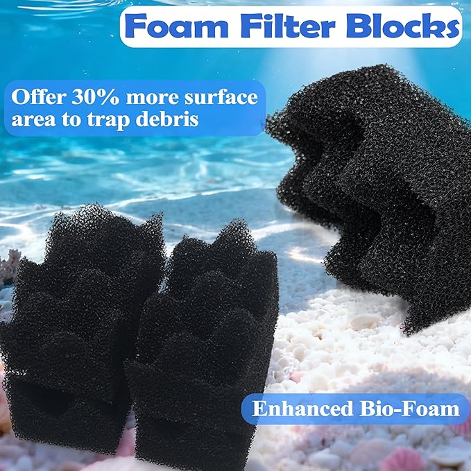 NewKe 52 Pack Filter Media Kit for Fluval 406/407 Canister Filters, Replacement Bio Foam, Nitrite/Phosphate/Ammonia Remover, Carbon, Ceramic Rings