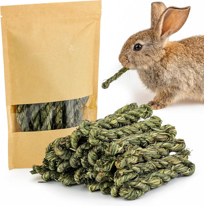 25pcs Rabbit Timothy Hay Toy for Bunny Small Animal Treats Natural Grass Stick Chew Toys Snacks Molar Teeth Grinding for Guinea Pigs Chinchillas Hamsters