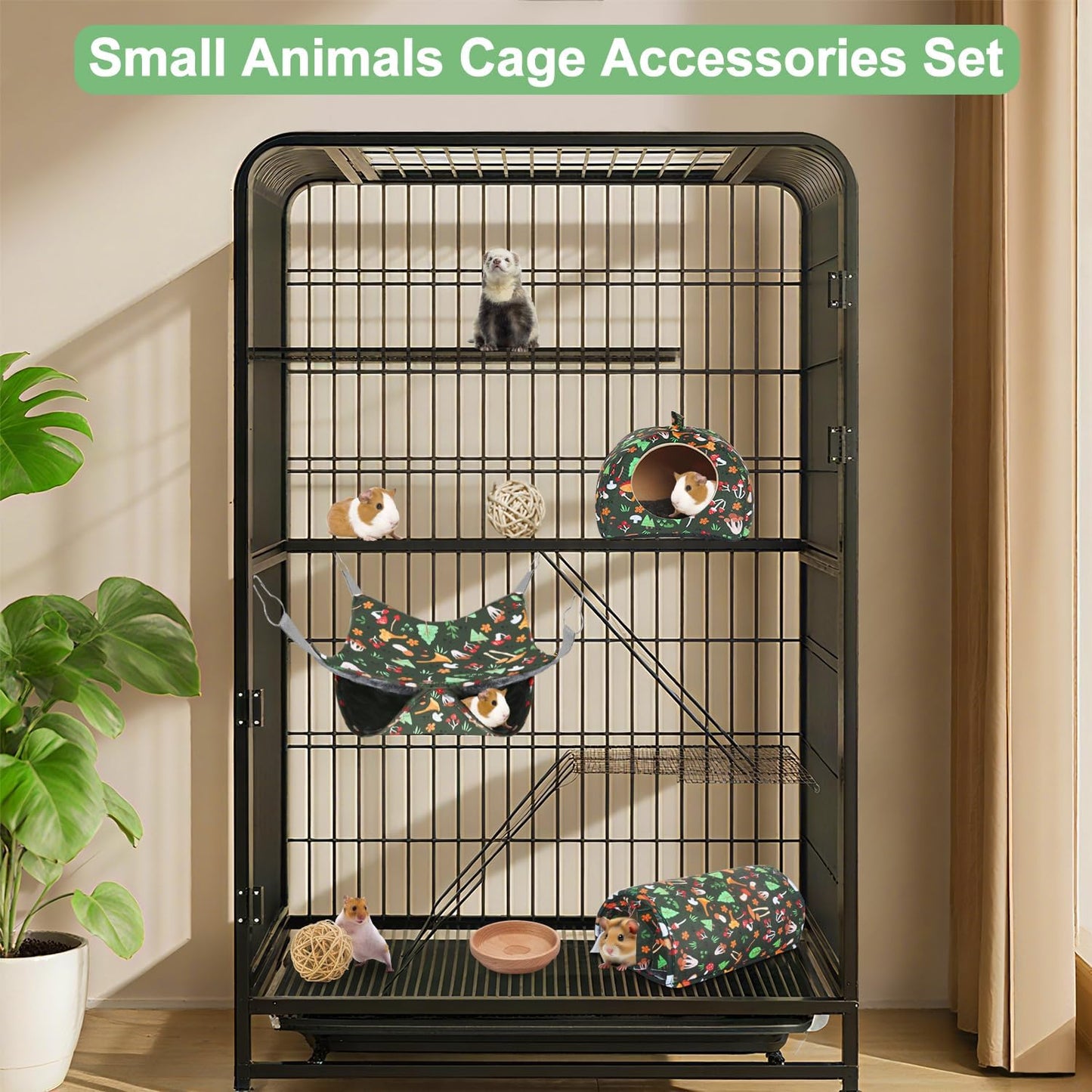 Ferret Hammock, Washable Rat Hammock,3 Pack Rat Cage Accessories,Soft Guinea Pig hammocks, Ferret Rats Chinchilla Bed, Hamster hammocks, Sugar Glider, Squirrel