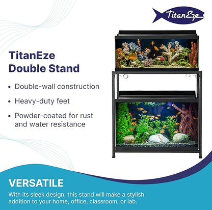 TITANEZE 15 to 20 Gallon Double Aquarium Stand (2 Stands in 1), Fish Tank Stand, Bird Cage Stand, 26.5" W x 31" H x 13" D