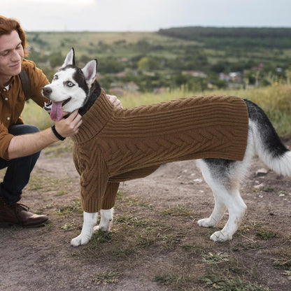 ASENKU XL Dog Sweater, Dog Sweaters for Extra Large Dogs,Pet Sweatshirt Apparel Turtleneck Pullover Winter Pitbull, Labrador Retriever(Coffee, X-Large)