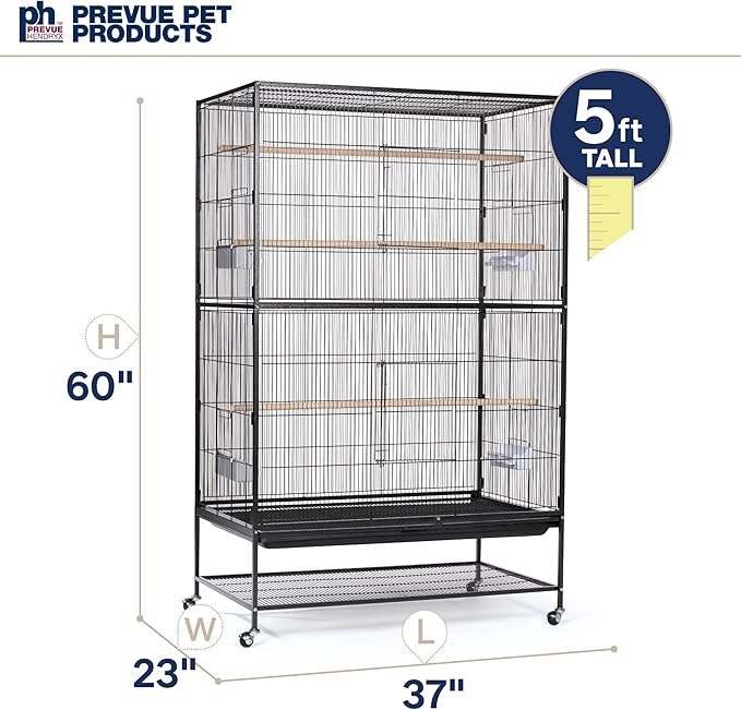 Prevue Hendryx F050 Pet Products Wrought Iron Flight Cage, X-Large, Hammertone Black