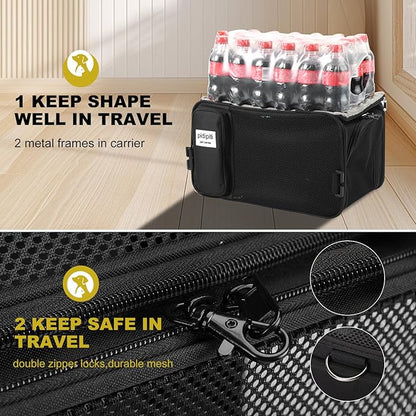 top and 1 Side Expandable, 17x11x11 Soft-Sided pet Carrier, TSA and American/Delta/United Airline Approved,for Small Dog/Puppy/cat underseat in Airplane and Vet.