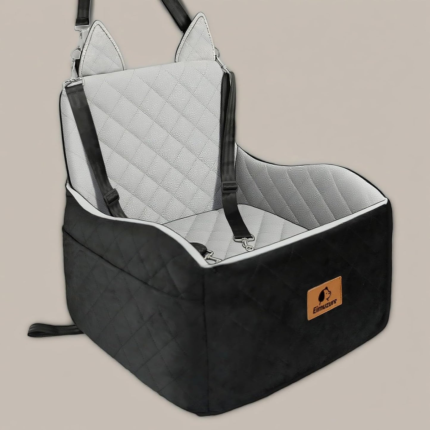 Dog Car Seat up to 35lbs – 6'' Elevated Dog Booster Seat & Travel Bed, Machine Washable, No Installation, 2 Safety Leashes, Storage Pockets, Fits Front & Back Seats