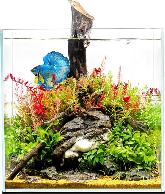 UNS Ultra Clear Rimless Tank - 16.9GAL | 64L - 15.74x15.74x15.74 | 40x40x40 CM, 6mm Glass Thickness, Leveling Mat Included - Low Iron, High Clarity Fish Tank w/ 45° Mitered Edge - [40C]