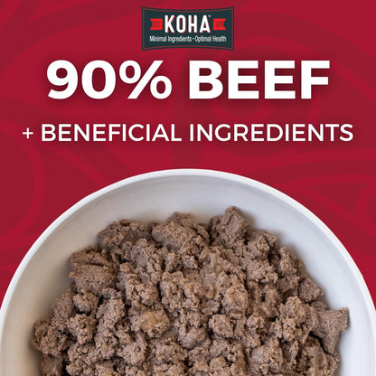 KOHA Limited Ingredient Diet Beef Entrée for Dogs - Grain Free Wet Dog Food with No Fillers - Sensitive Stomach Beef Dog Food 13 oz Pack of 12