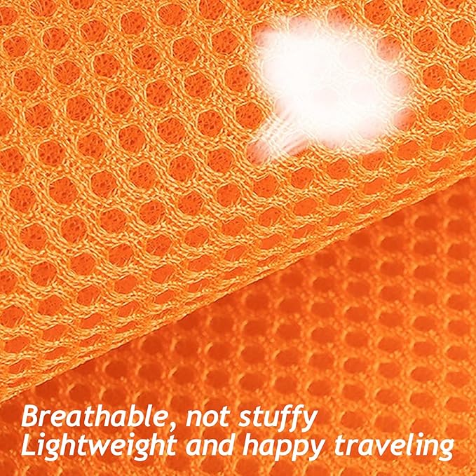 shudyear Summer cat Chest Harness and Leash, Anti-Escape Adjustable Soft mesh cat Leash and Chest Harness Set for All Types of Cats cat Vests (Size L, Orange)