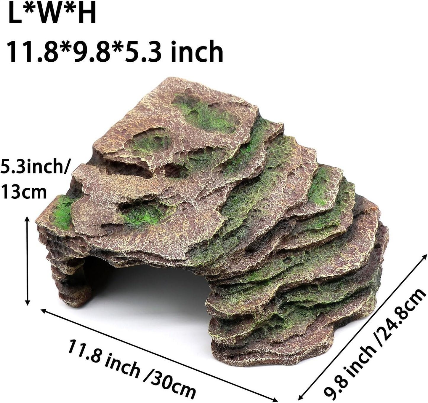 Large Reptile Hide Shale Scape Step Ledge, Reptile Cave Hideout, Bearded Dragons Accessories, Basking Rocks for Bearded Dragons