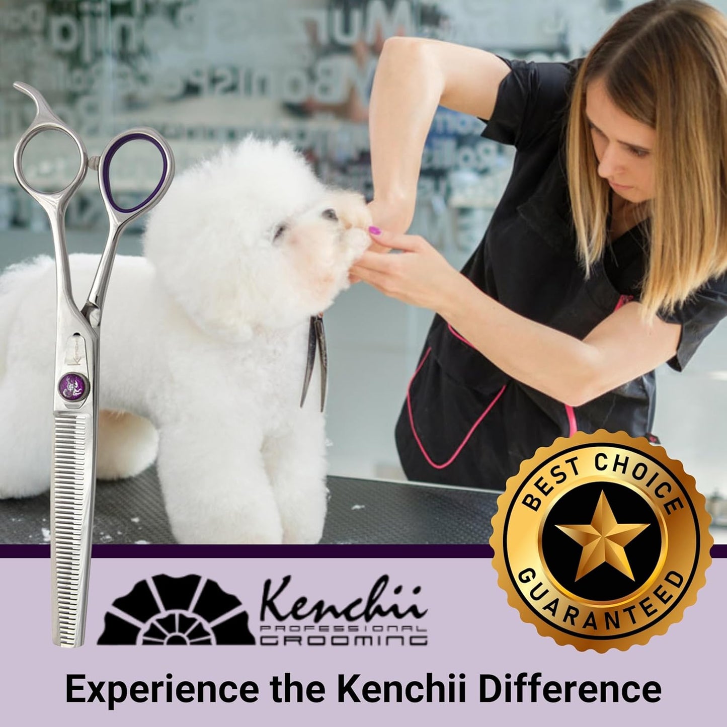 Kenchii Scorpion Dog Grooming Scissors, 46 Tooth Thinning Shears, Dog Scissors for Grooming, Professional Pet Grooming Scissors, Heavy Duty, Durable and Sharp