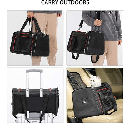 A4Pet Airline Approved Cat Carrier Dog Carriers, Soft-Sided Portable Pet Travel Washable Carrier for Puppy